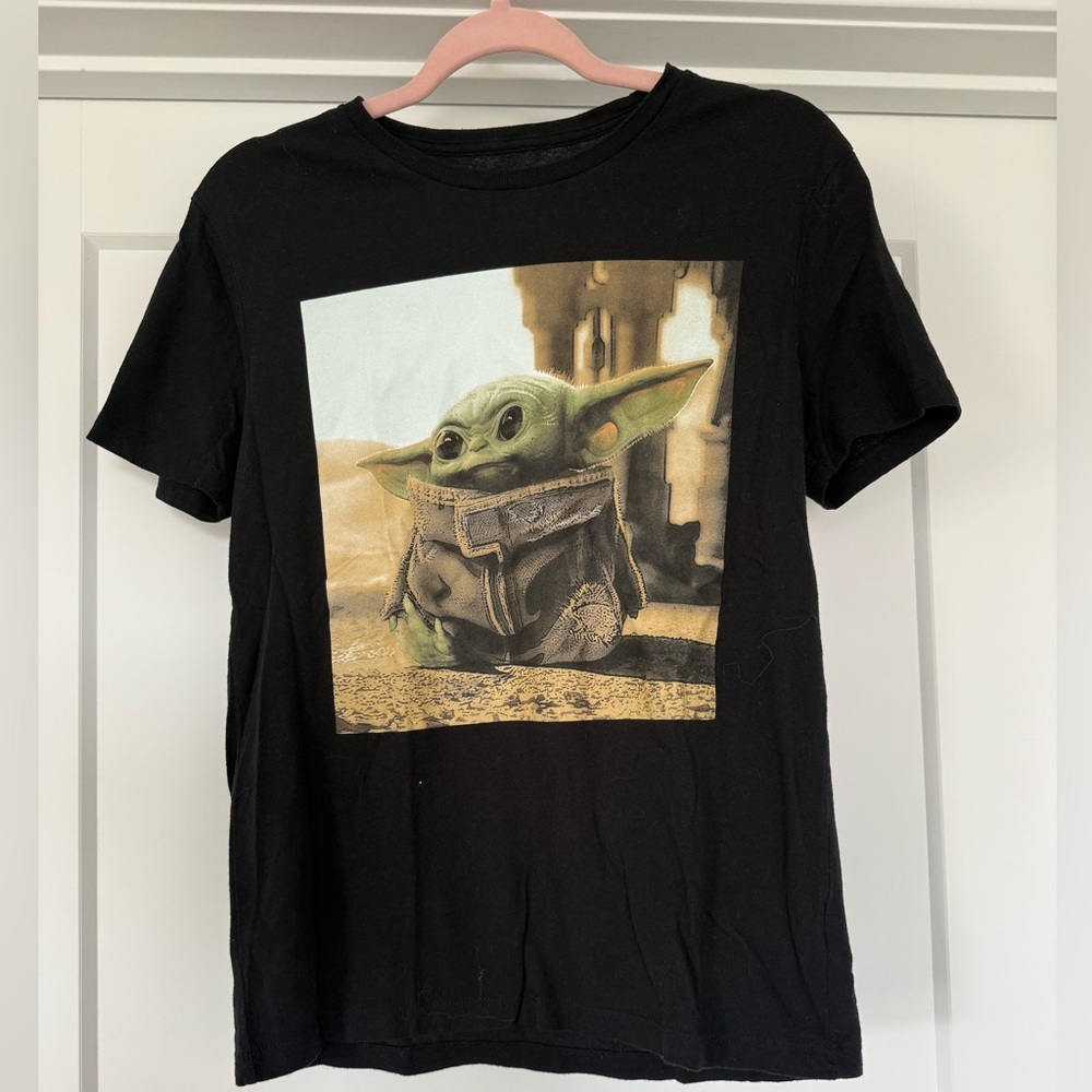 Old Navy Black Tee with Green Graphic